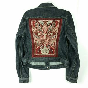 Lucky Brand Embroidered Denim Jacket Large
